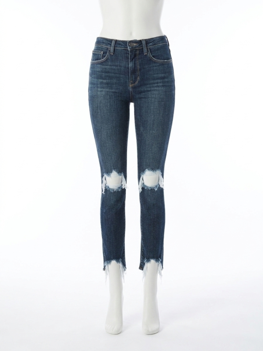 NEW L'AGENCE distressed high rise skinny jeans in encina